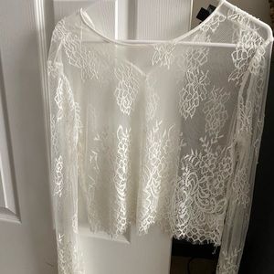 White Lace Crop Top